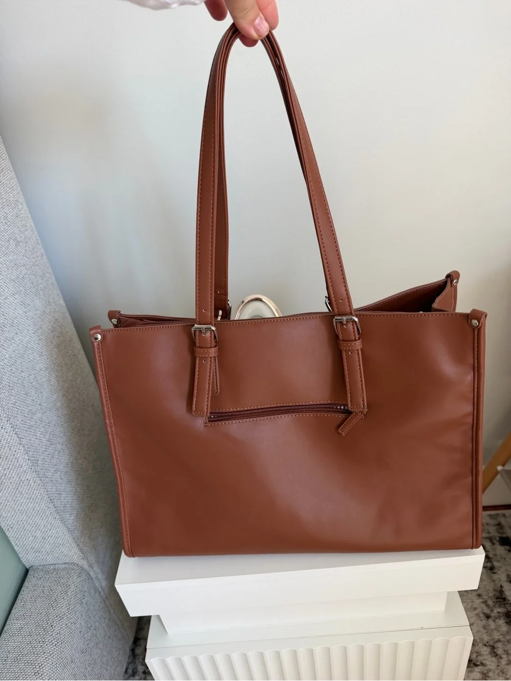 Matin Brown Leather Tote Bag